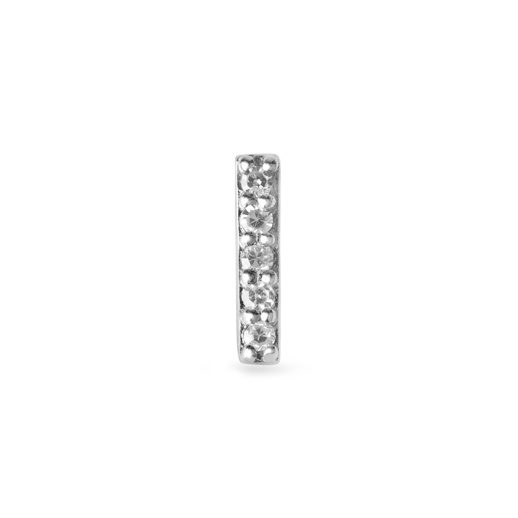 0.20 CT Round Moissanite Diamond Initial Asymmetric Necklace in Solid Gold 10