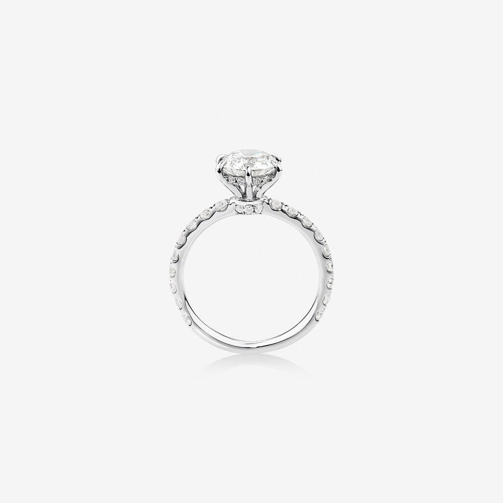 Stunning 1.97 CT Round Moissanite Engagement Ring Pave Design 2