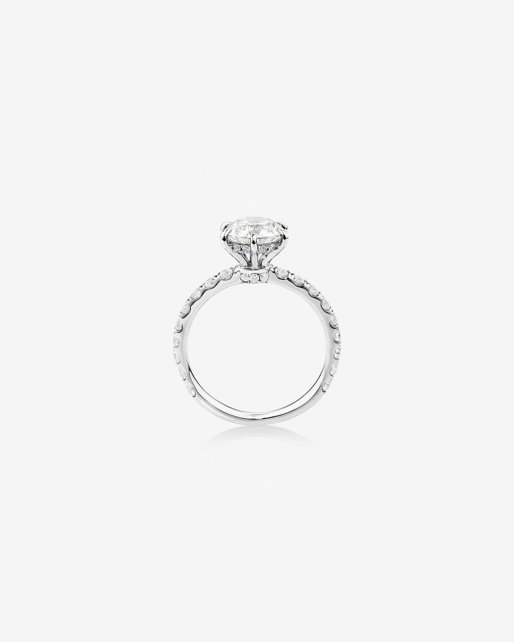 Stunning 1.97 CT Round Moissanite Engagement Ring Pave Design 2