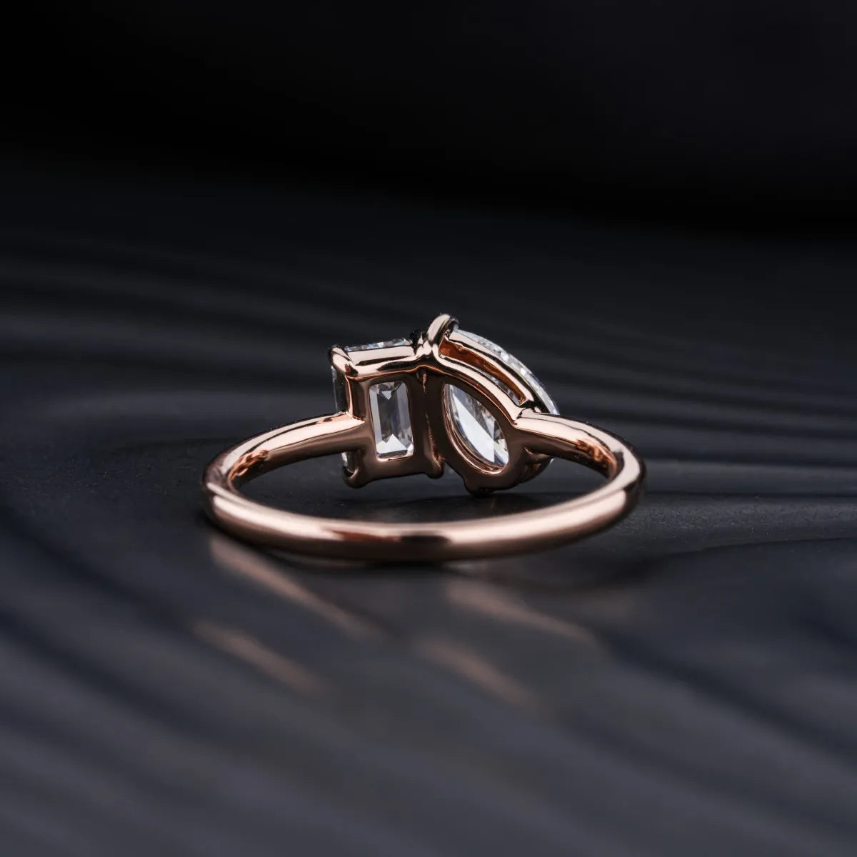 Stunning 1.50 CT Pear & Emerald Moissanite Engagement Ring with Two Stone Design 3