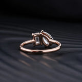 Stunning 1.50 CT Pear & Emerald Moissanite Engagement Ring with Two Stone Design 3