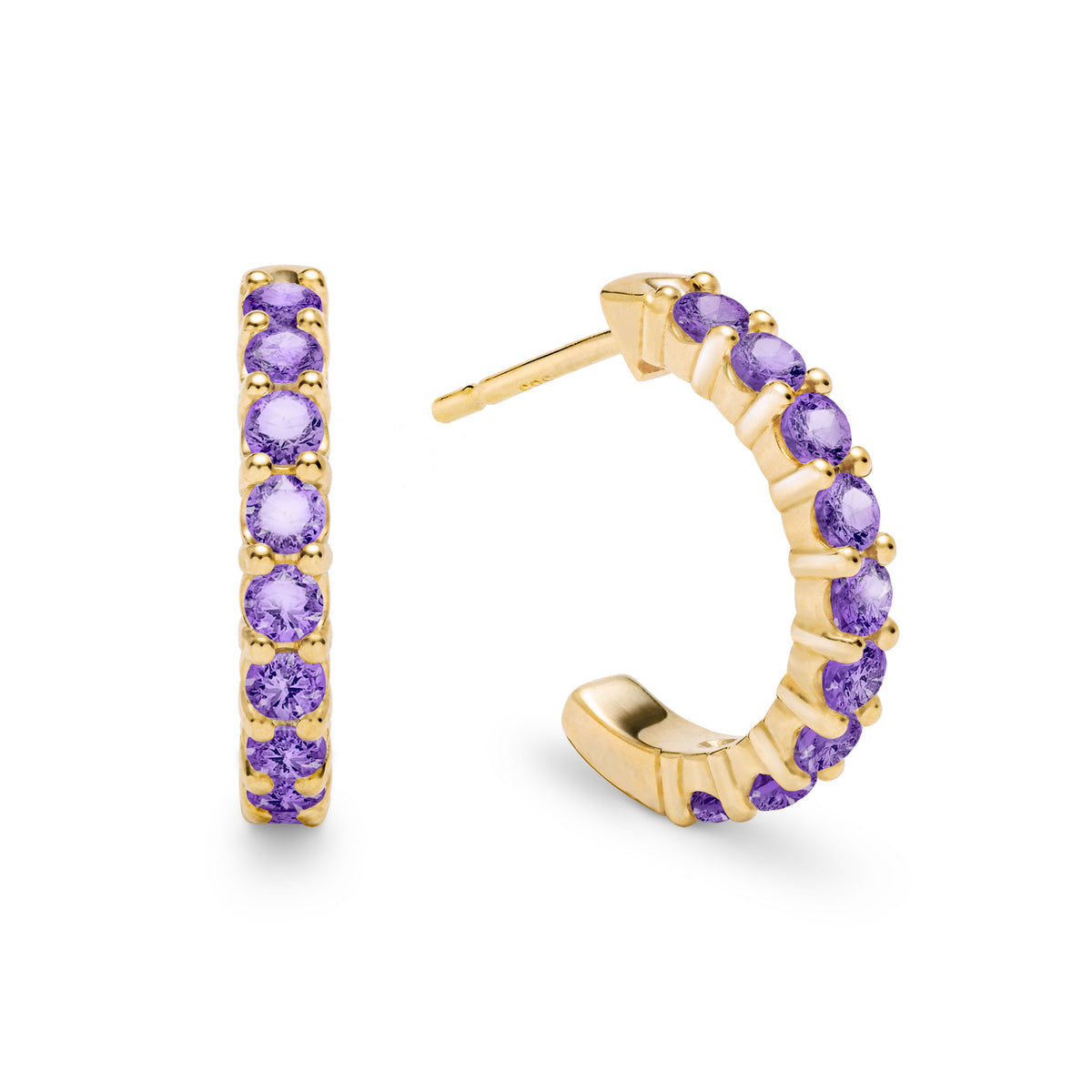 2.25 TCW Round Amethyst Lab Made Diamond- February Birthstone Earrings 1