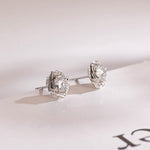 0.50 TCW Round Cut Moissanite Floral Halo Earrings in Gold 8