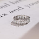 Stunning 0.5 TCW Emerald Moissanite Stones Full Eternity Wedding Band 3
