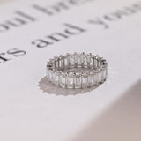 Stunning 0.5 TCW Emerald Moissanite Stones Full Eternity Wedding Band 3