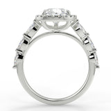 Stunning 0.81 CT Pear Moissanite Engagement Ring with Halo & Pave Design 6