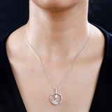 Round Cut Cubic Zirconia in 925 Sterling Silver Necklace 2