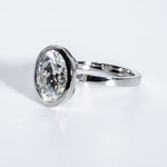 Classic 3.0 CT Oval Moissanite Engagement Ring with Bezel Design 5