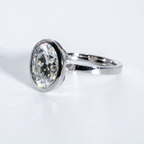 Classic 3.0 CT Oval Moissanite Engagement Ring with Bezel Design 5