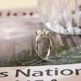 Stunning 3.0 CT Oval Moissanite Engagement Ring with 3 Stones Design 6