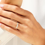 Stunning 0.72 CT Round, Marquise & Baguette Moissanite Stones Cluster Wedding Band 5