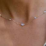 0.25 CT Round Moonstone Lab Made Diamond- June Birthstone Necklace 3
