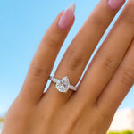 Stunning 3.0 CT Pear Moissanite Engagement Ring in Pave Design 5