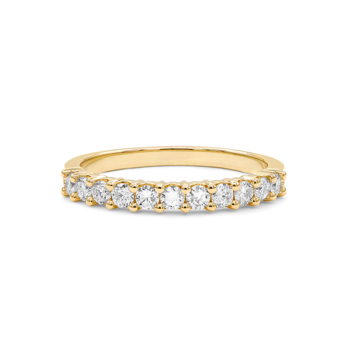 1.32 TCW Round Topaz Lab Made Diamond- April Birthstone Wedding Band 5