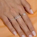 Stunning 0.23 TCW Round & Baguette Moissanite Stones Half Eternity Wedding Bands 8