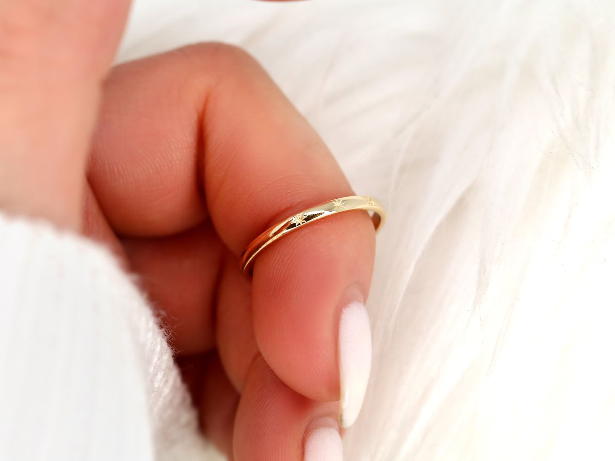 Stunning Celestial Ring Metal Wedding Bands 3