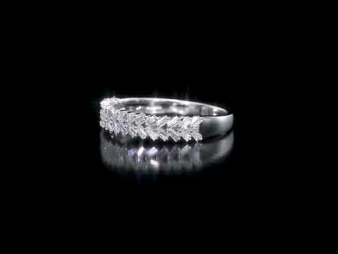 Round Cut Cubic Zirconia in 925 Sterling Silver Wedding Bands 7