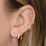 1.50 TCW Round Cut Moissanite Chain Earrings in Gold 6