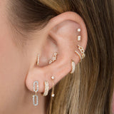 1.50 TCW Round Cut Moissanite Chain Earrings in Gold 6