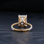 Stunning 5.0 CT Radiant Moissanite Engagement Ring with Double Hidden Halo & Pave Design 4