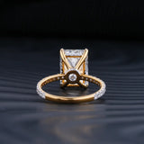 Stunning 5.0 CT Radiant Moissanite Engagement Ring with Double Hidden Halo & Pave Design 4