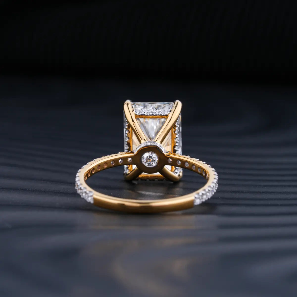 Stunning 5.0 CT Radiant Moissanite Engagement Ring with Double Hidden Halo & Pave Design 4