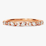 Stunning 0.30 CT Round & Marquise Moissanite Stones Alternate Diamond Wedding Band 4