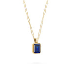 4.0 CT Emerald Sapphire Lab Made Diamond- September Birthstone Necklace 4