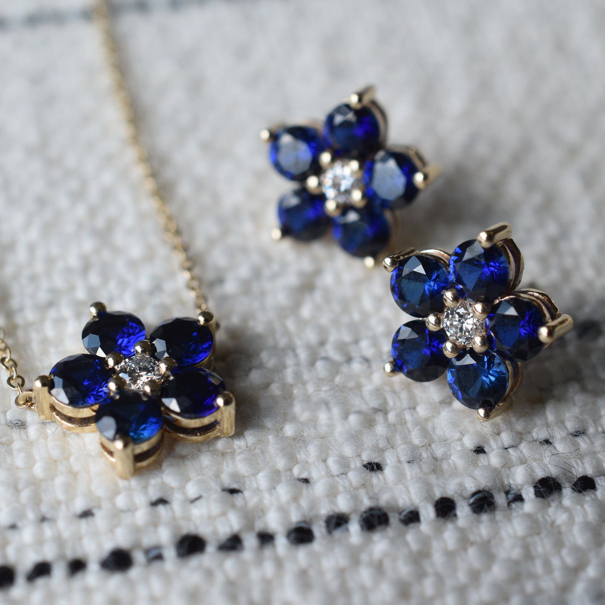 1.46 TCW Round Sapphire Lab Made Diamond- September Birthstone Necklace 8