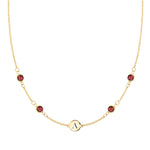 1.0 TCW Round Garnet Lab Made Diamond- January Birthstone Necklace 1
