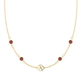 1.0 TCW Round Garnet Lab Made Diamond- January Birthstone Necklace 1