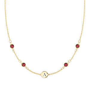 1.0 TCW Round Garnet Lab Made Diamond- January Birthstone Necklace