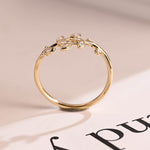 Stunning 0.2 TCW Marquise Moissanite Stones Leaf Shaped Wedding Bands 9