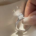 Stunning 1.0 CT Oval Moissanite Engagement Ring with Hidden Halo & Pave Design 4