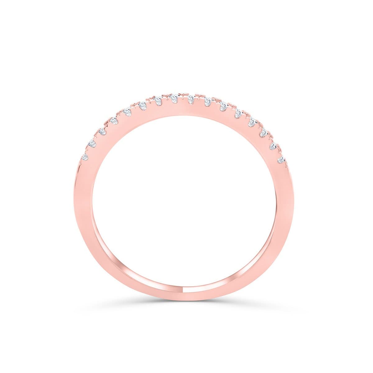 Stunning 0.2 TCW Round Moissanite Stone in Half Eternity Wedding Bands 3