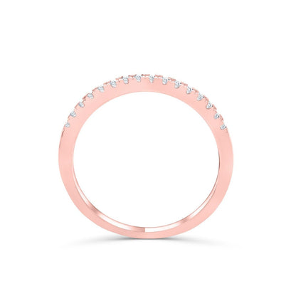 Stunning 0.2 TCW Round Moissanite Stone in Half Eternity Wedding Bands 3