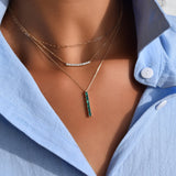 2 TCW Baguette Emerald Lab Made Diamond-May Birthstone Necklace 6
