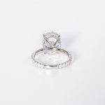 Stunning 4.0 CT Oval Cut Moissanite Engagement Ring with Hidden Halo & Pave Design 3