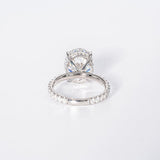 Stunning 4.0 CT Oval Cut Moissanite Engagement Ring with Hidden Halo & Pave Design 3