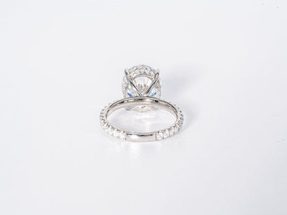 Stunning 4.0 CT Oval Cut Moissanite Engagement Ring with Hidden Halo & Pave Design 3