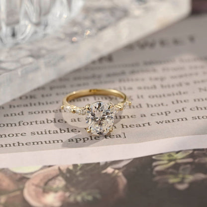 Stunning 2.5 CT Oval Moissanite Engagement Ring with Pave Design 1