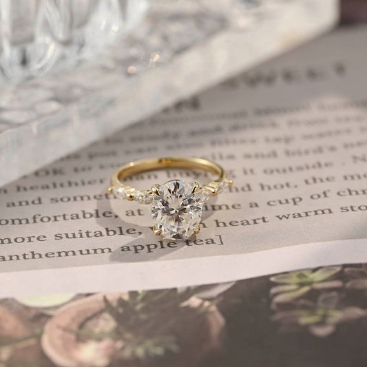 Stunning 2.5 CT Oval Moissanite Engagement Ring with Pave Design 1