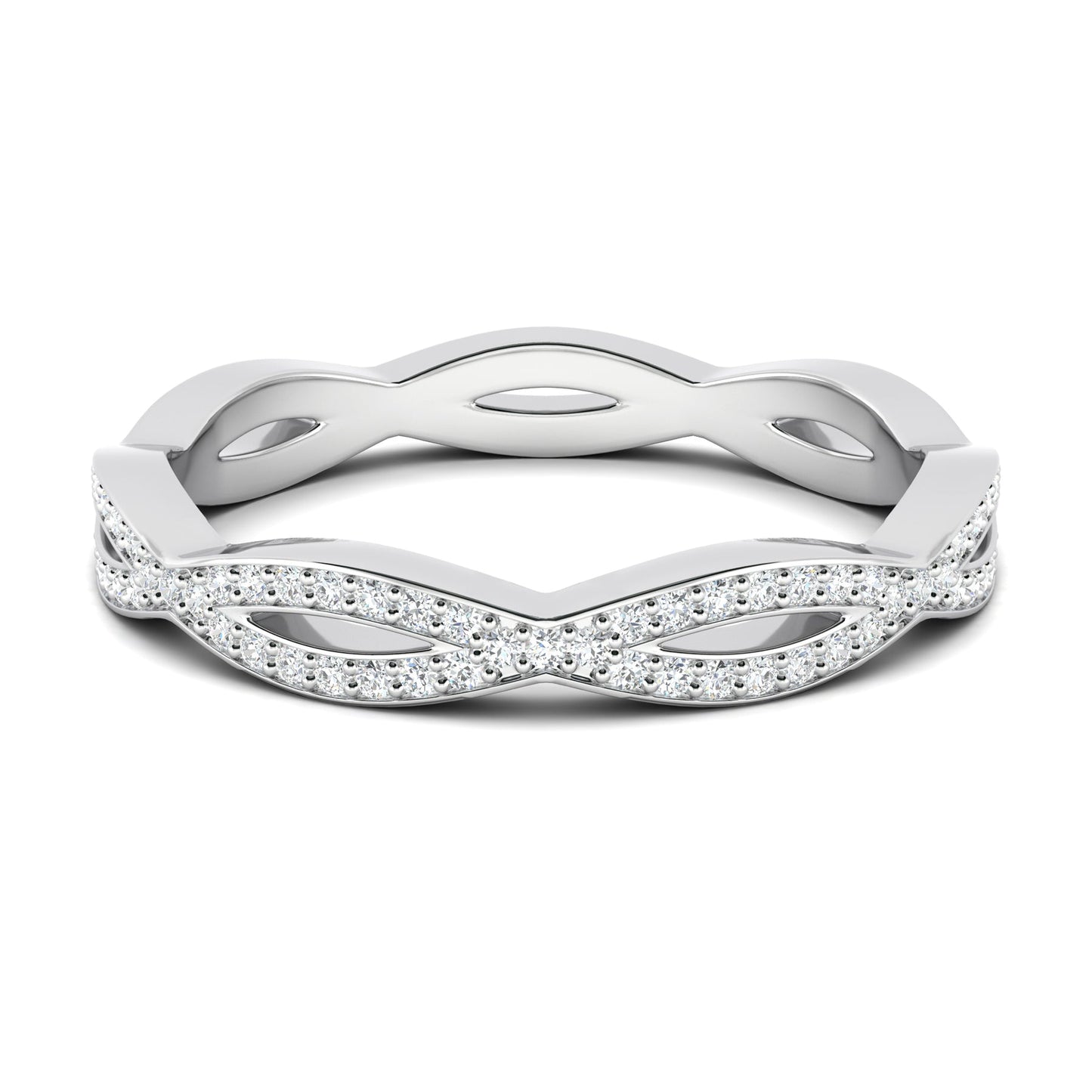 Stunning 0.3 TCW Round Moissanite Stones Full Eternity Wedding Band 1