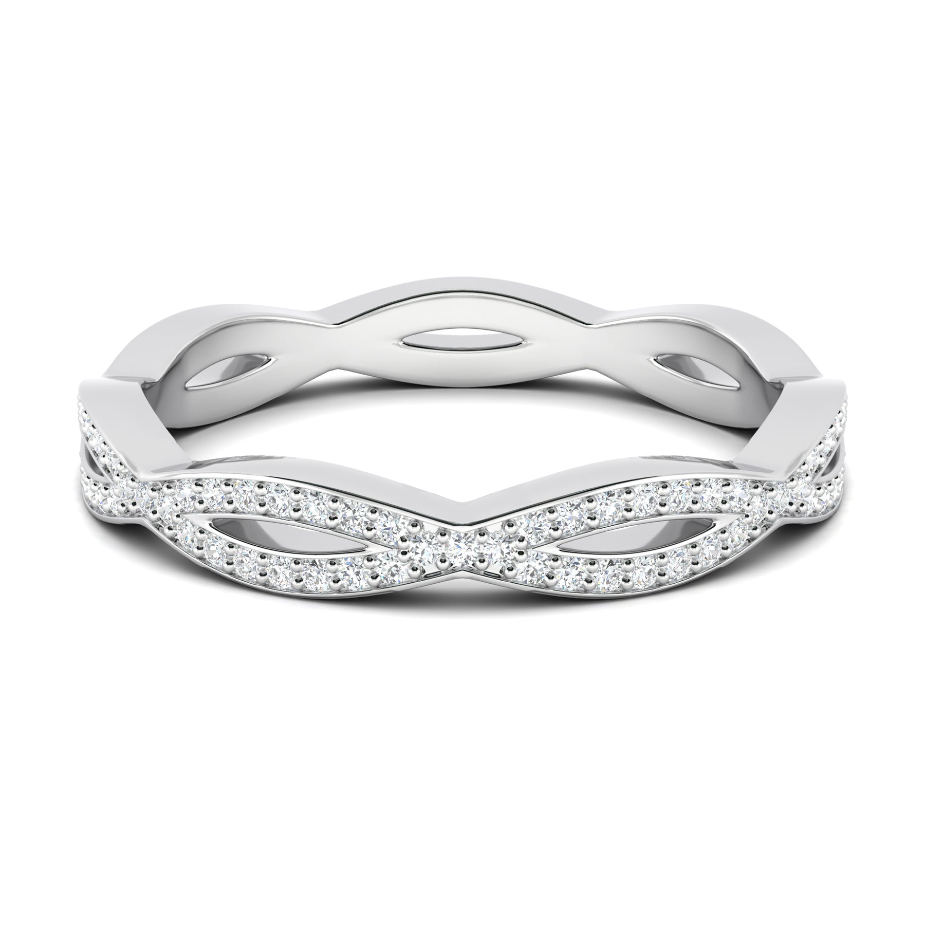 Stunning 0.3 TCW Round Moissanite Stones Full Eternity Wedding Band 1
