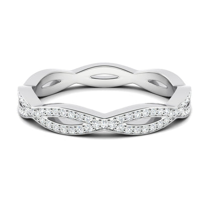 Stunning 0.3 TCW Round Moissanite Stones Full Eternity Wedding Band 1
