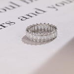 Stunning 0.5 TCW Emerald Moissanite Stones Full Eternity Wedding Band 7