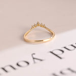 Stunning 0.1 TCW Round Moissanite Stones Curved Wedding Bands 2