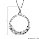 Round Cut Cubic Zirconia in 925 Sterling Silver Necklace 6