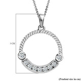 Round Cut Cubic Zirconia in 925 Sterling Silver Necklace 6