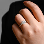 Stunning 1.0 - 2.0 CT Emerald Moissanite Engagement Ring with Three Stone Design 4